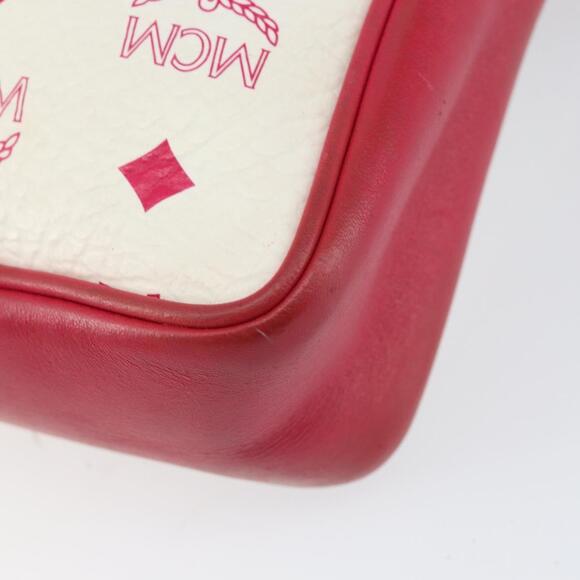 MCM Vicetos Logogram Shoulder Bag PVC Leather White Silver Auth 153908 - Picture 16 of 16